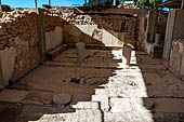 The palace of Festos. The Royal Apartments, covered and shut off to visitors.
